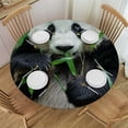 thumbnail image 1 of WYYP Panda Bear Round Table Cover 100% Polyester Fiber Tablecloth White, 1 of 8