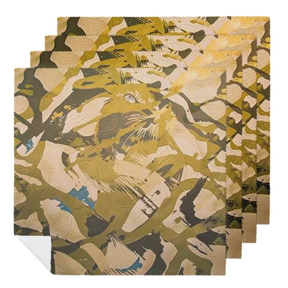 WYYP Pattern Abstract Expressionism Polyester Dinner Napkin for Dining Table Kitchen Party Decoration 6 PCS