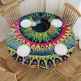 thumbnail image 1 of WYYP Psychedelic Patterns Round Table Cover with Elastic Edge 100% Polyester Fiber White, 1 of 8