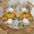 thumbnail image 1 of WYYP  Pumpkin Elastic Round Tablecloth, Maple Leaf Seasonal Autumn Thanksgiving Fitted Tablecloths for Round Table Oil-Proof Waterproof Table Cloth White, 1 of 7