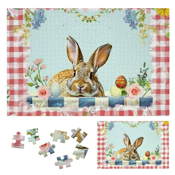 WYYP Rabbit Floral Frame Flowers Wooden Jigsaw Puzzles for Adults Challenging Difficult Wood Puzzle Gift 1000 PCS