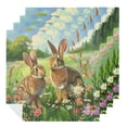 thumbnail image 1 of WYYP Rabbits Flowers Beatrix Potter Polyester Home Decor Cloth Napkin Reusable 4 PCS, 1 of 7
