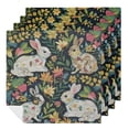 thumbnail image 1 of WYYP Rabbits Flowers Bird Cloth Napkin Reusable Polyester Gift Cloth Napkin 2 PCS, 1 of 7