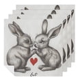 thumbnail image 1 of WYYP Rabbits, Heart, Cute Polyester Dinner Napkin for Dining Table Kitchen Daily Party Housewarming Farmhouse Decor Gift 4 PCS, 1 of 7