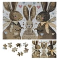 thumbnail image 1 of WYYP Rabbits Hearts Bows Impossible Wooden Puzzles Challenging Difficult Wood Puzzles for Adults 300 PCS, 1 of 6
