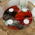 thumbnail image 1 of WYYP  Red Poppy Flower Print Tablecloth Dining Room Kitchen Decoration Round Table cover White, 1 of 7