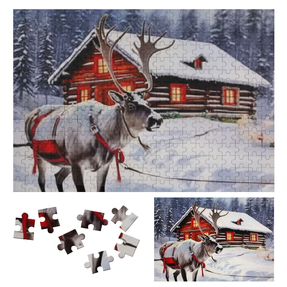 WYYP Reindeer, Sleigh, Snow Wooden Jigsaw Puzzle for Adults and Kids ...