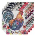 thumbnail image 1 of WYYP Rooster Flowers Chickens Polyester Cloth Napkins for Farmhouse Party Dining Table Decor Home Decor 4 PCS, 1 of 7