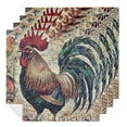 thumbnail image 1 of WYYP Rooster Folk Art Detailed Painting Cloth Napkin Reusable 4 PCS, 1 of 7