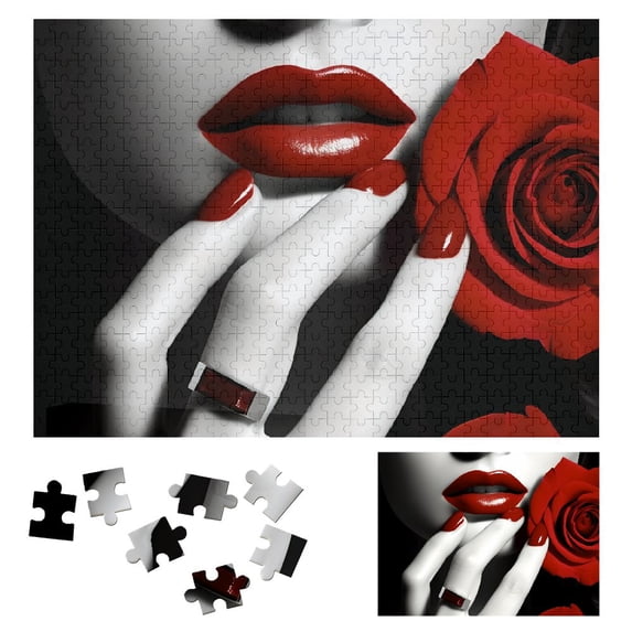 WYYP Rose Wooden Jigsaw Puzzle Impossible Wooden Puzzles Gift for Family Friends 500 PCS