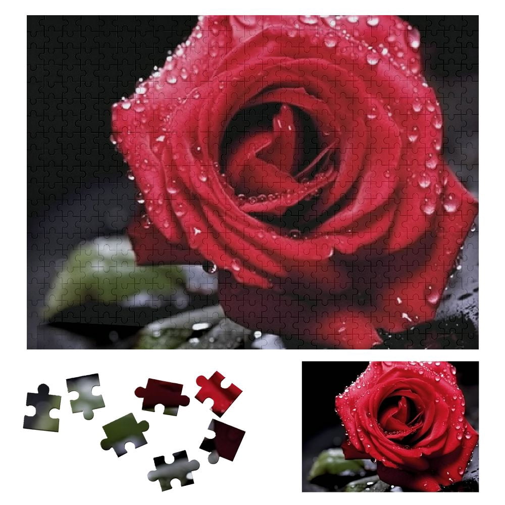 WYYP Rose Wooden Jigsaw Puzzle for Adults and Kids - Impossible Wooden ...