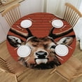 thumbnail image 1 of WYYP Round Fitted Tablecloth with Elastic Edged, Abstract Elk Round Table Cover, Gothic Elk Waterproof Table Cover for Kitchen Dining Holiday Parties Decoration,Fit for Round Tables White, 1 of 7