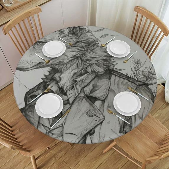 WYYP Round Table Cloth 100% Polyester Fiber for Picnic Dining Kitchen Farmhouse White