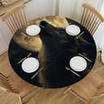 thumbnail image 1 of WYYP Round Table Cover 100% Polyester Fiber Tablecloth - The Hungry Appearance of the Wolf Searching for Food, The Fierce Hunter White, 1 of 8