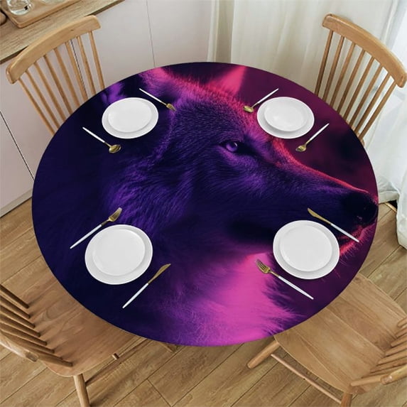 WYYP Round Tablecloth 100% Polyester Fiber for Picnic Dining Kitchen Farmhouse White