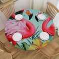 thumbnail image 1 of WYYP  Round Tablecloth, Flamingo Table Cloth, Pink Waterproof Washable Polyester Resistant Table Cover for Kitchen Dining Table, Wedding, Buffet Parties and Camping White, 1 of 7