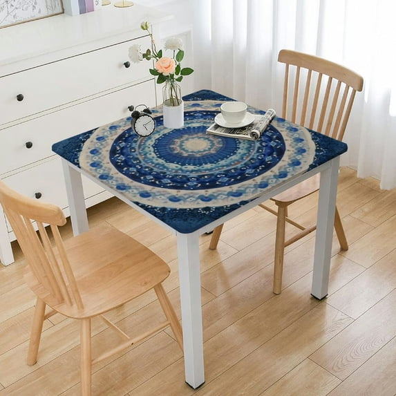 WYYP Sacred Geometry Square Tablecloth with Elastic Edge 100% Polyester Fiber 46*46