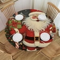 thumbnail image 1 of WYYP Santa Candy Cane Merry Christmas Round Tablecloth Full Width Single-Sided Printing 100% Polyester Fiber Great for Home Kitchen/Parties/Holiday Dinner White, 1 of 8