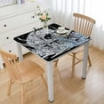 thumbnail image 1 of WYYP Skull Blue Line Detailed Drawing Square Tablecloth 100% Polyester Fiber 52*52, 1 of 8
