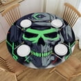 thumbnail image 1 of WYYP Skull Ghost Cyberpunk Round Tablecloth - Full Width Single-Sided Printing, 100% Polyester Fiber, Waterproof White, 1 of 8