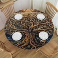 thumbnail image 1 of WYYP Skull Sun Psychedelic Round Tablecloth for Picnic Dining Kitchen Farmhouse 100% Polyester Fiber Tablecloths White, 1 of 8