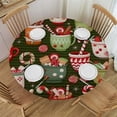 thumbnail image 1 of WYYP Small Round Tablecloth, Christmas Elastic Edge Design Dacron tablecloth, Holiday home mug decor for friendly and festive, Fits Round Table Diameter, For Dining Room, 1 of 7