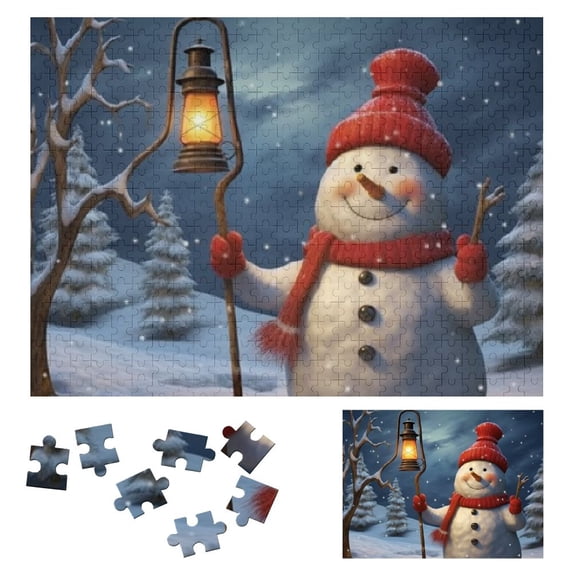 WYYP Snowman Lantern Pole Wooden Puzzle Challenging Difficult Wood Puzzle for Adults 500 PCS