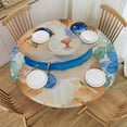 thumbnail image 1 of WYYP Spring Cat Flower Round Tablecloth - Outdoor Picnic Camping and Indoor Kitchen Dining Party White, 1 of 8