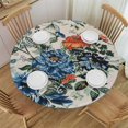thumbnail image 1 of WYYP Spring Summer Floral Tablecloth Butterfly Bird Flower Tablecloth  Round Table Clothes Winter French Blue and Grey Waterproof Reusable Circle Table Cover for Picnic Party Dining Room  54-58, 1 of 8
