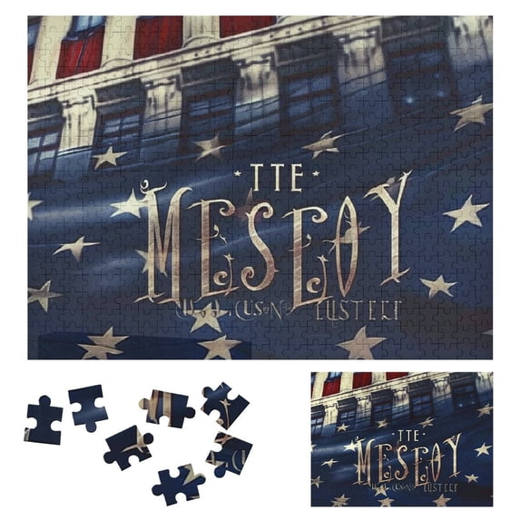 WYYP Stars Flag Building Wooden Jigsaw Puzzle Challenging Difficult Wood Puzzles for Adults Gift for Family Friends 500 PCS