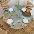 thumbnail image 1 of WYYP Summer Beach Fitted Tablecloth Round with Elastic Edged, Sea Starfish Shell Waterproof Wipe Clean Table Cover for Outdoor Indoor Patio Kitchen - Fits Tables 31-35, 1 of 8