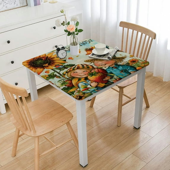 WYYP Sunflower Bird Harvest Square Tablecloth 100% Polyester Fiber 36*36