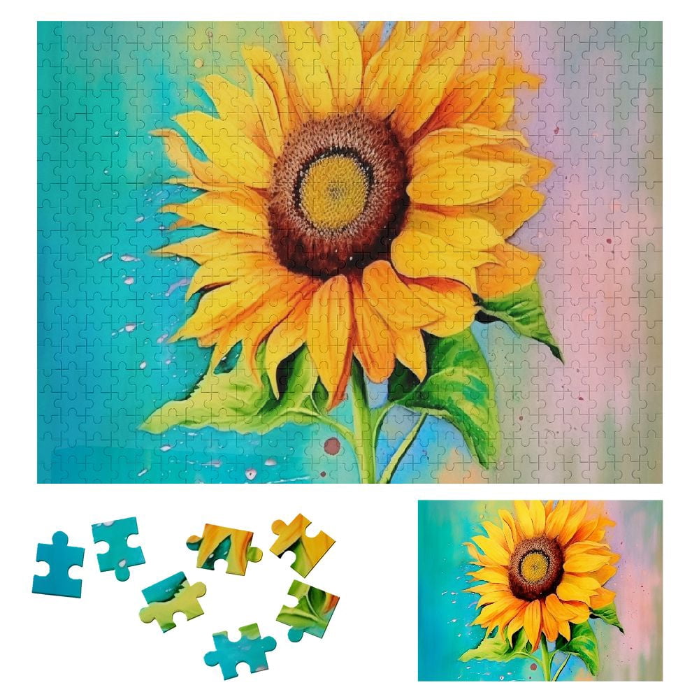 WYYP Sunflower Challenging Wood Puzzle for Adults and Kids Gift 500 PCS ...