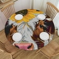 thumbnail image 1 of WYYP Sunflower Round Table Cloth 100% Polyester Fiber Great for Home Kitchen/Parties/Holiday Dinner White, 1 of 8