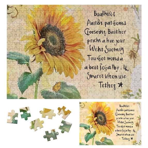WYYP Sunflower Wood Puzzle Challenging Difficult Wooden Jigsaw Puzzle for Adults 300 PCS