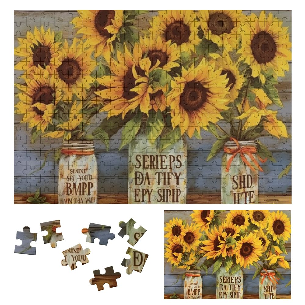 WYYP Sunflowers Wooden Puzzle for Adults and Kids, Premium Eco-Friendly ...