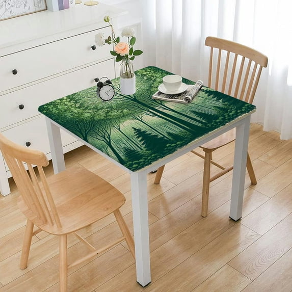 WYYP Sunlight Filtering Through Leaves Square Table Cover 100% Polyester Fiber 46*46
