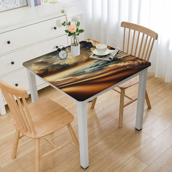 ONETECH Beach Scene Square Tablecloth Great for Home Kitchen/Parties/Holiday Dinner 100% Polyester Fiber 40*40