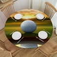 thumbnail image 1 of WYYP Sunset Golf Course Round Tablecloth Waterproof Resistant Fabric 100% Polyester Fiber White, 1 of 8