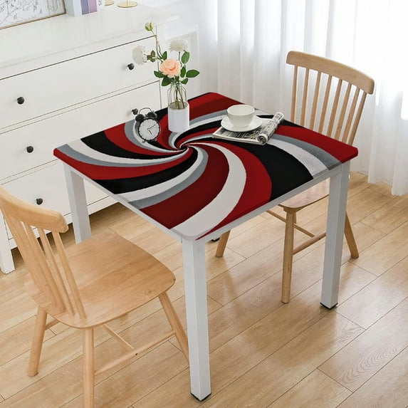 WYYP Swirl Pattern Square Tablecloth Waterproof Resistant Fabric 100% Polyester Fiber 52*52