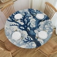 thumbnail image 1 of WYYP Table Cover Nautical Coastal Decorative Round Tablecloth White, 1 of 8