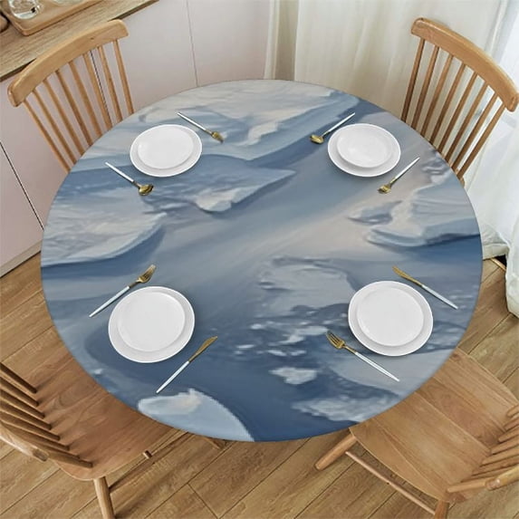 WYYP Tablecloth -, Blue Marble Pattern Table Cover Washable Waterproof Table Cloths for Picnic, Kitchen, Holiday Dinner, Nature Stone White Line Marble White