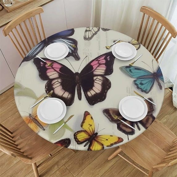 WYYP Tablecloth, Watercolor Table Cloth Free Fabric Washable Table Cover for Christmas, Thanksgiving, Event White