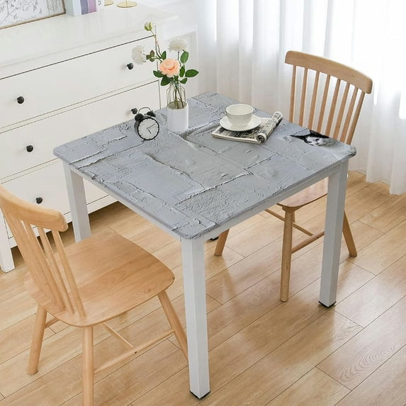 WYYP Tablecloths Minimalist White Abstract Raised Patterns Antique Retro Illustrations Square Table Cover white