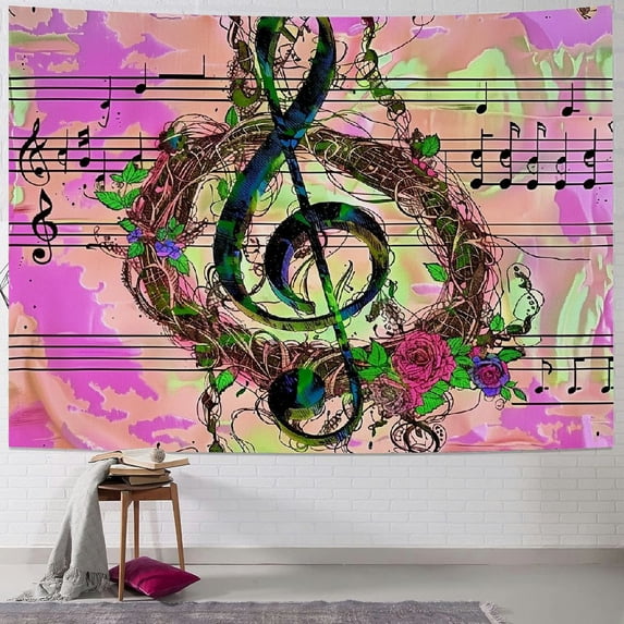 WYYP Tapestry Pink Vertical Tapestries Hippie Snake Wall Tapestry Japanese Tapestry Boho Wall Hanging UV Music Tapestry for Bedroom, Decor Painting