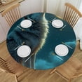 thumbnail image 1 of WYYP The Hungry Appearance of the Wolf Searching for Food, the Fierce Hunter Round Tablecloth Great for Home Kitchen/Parties/Holiday Dinner 100% Polyester Fiber with Elastic Edge White, 1 of 8