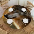 thumbnail image 1 of WYYP The Hungry Appearance of the Wolf Searching for Food, the Fierce Hunter Round Tablecloth for Picnic Dining Kitchen Farmhouse 100% Polyester Fiber White, 1 of 8