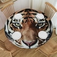 thumbnail image 1 of WYYP Tiger Roses Pop Surrealism Round Tablecloth 100% Polyester Waterproof Resistant Fabric White, 1 of 8