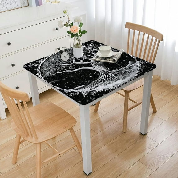 WYYP Tree of Life Stars Moon Square Table Cover 100% Polyester Fiber 46*46