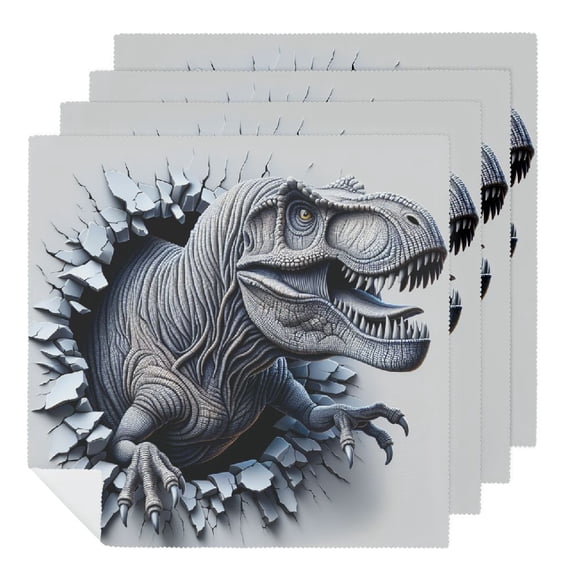 WYYP Tyrannosaurus Rex Cloth Napkins Polyester Gift Reusable Machine Washable Fabric for Events 2 PCS